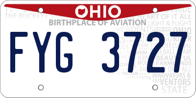 OH license plate FYG3727
