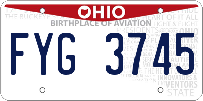 OH license plate FYG3745