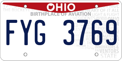 OH license plate FYG3769