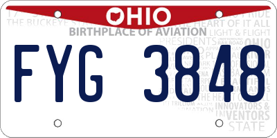 OH license plate FYG3848