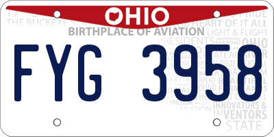 OH license plate FYG3958