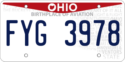 OH license plate FYG3978