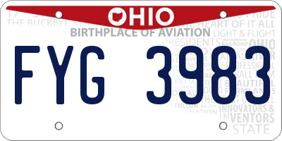 OH license plate FYG3983
