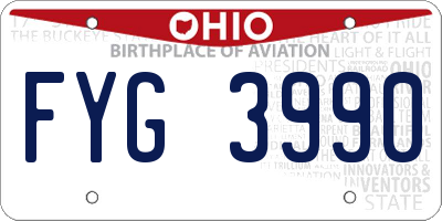 OH license plate FYG3990