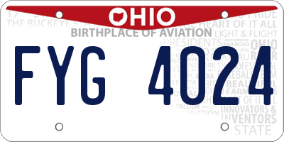 OH license plate FYG4024