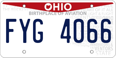 OH license plate FYG4066
