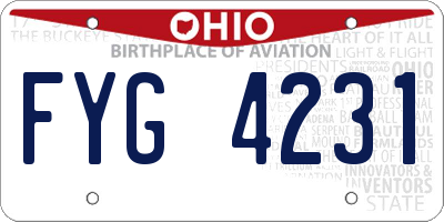 OH license plate FYG4231