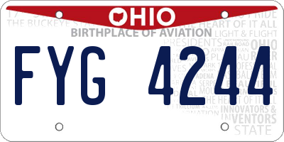 OH license plate FYG4244