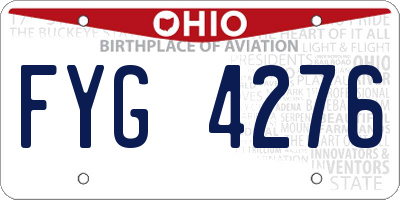 OH license plate FYG4276