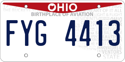 OH license plate FYG4413