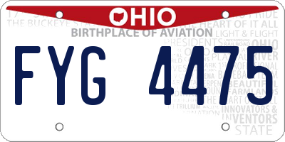 OH license plate FYG4475