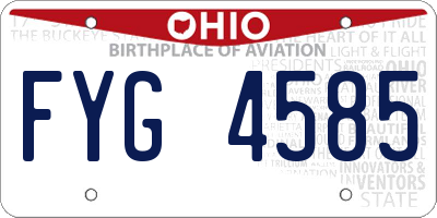 OH license plate FYG4585