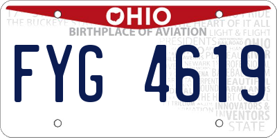 OH license plate FYG4619