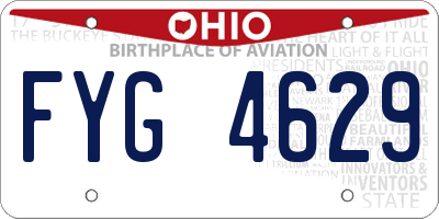 OH license plate FYG4629