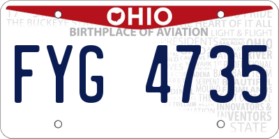 OH license plate FYG4735
