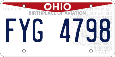 OH license plate FYG4798