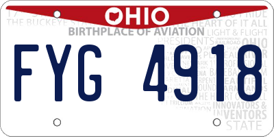 OH license plate FYG4918