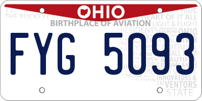 OH license plate FYG5093