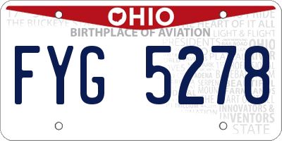 OH license plate FYG5278