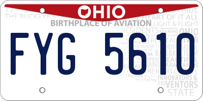 OH license plate FYG5610