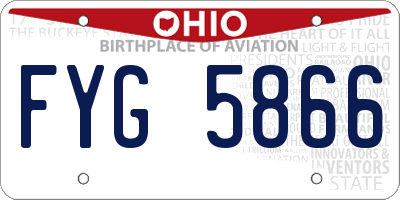 OH license plate FYG5866