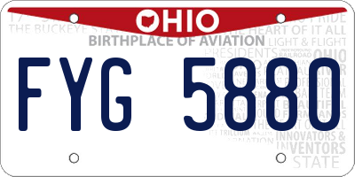 OH license plate FYG5880