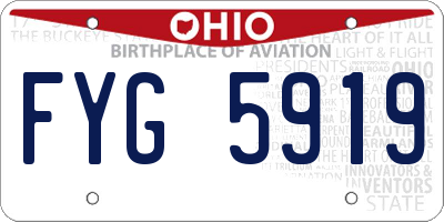 OH license plate FYG5919