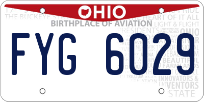 OH license plate FYG6029