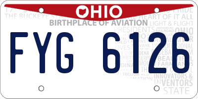 OH license plate FYG6126