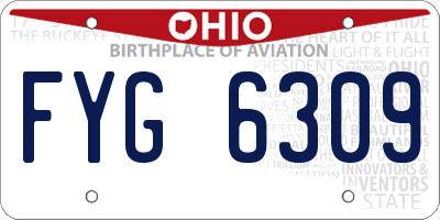 OH license plate FYG6309
