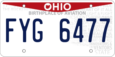 OH license plate FYG6477