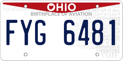 OH license plate FYG6481