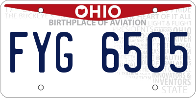 OH license plate FYG6505