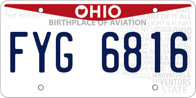 OH license plate FYG6816
