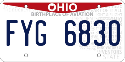 OH license plate FYG6830