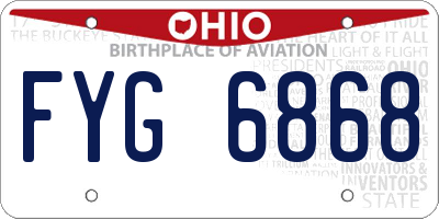OH license plate FYG6868