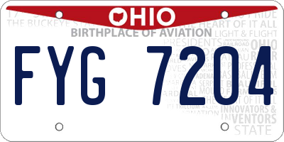OH license plate FYG7204