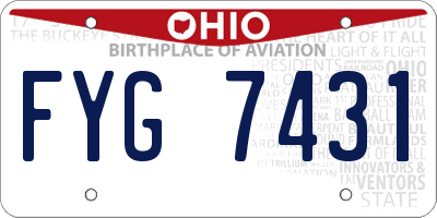 OH license plate FYG7431
