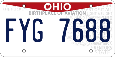 OH license plate FYG7688