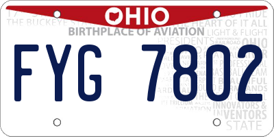 OH license plate FYG7802