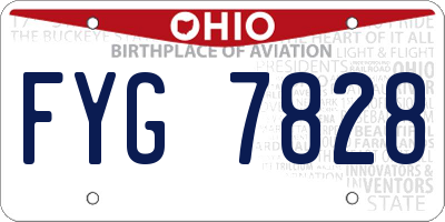 OH license plate FYG7828