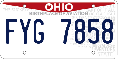 OH license plate FYG7858