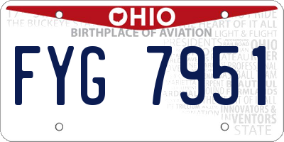 OH license plate FYG7951