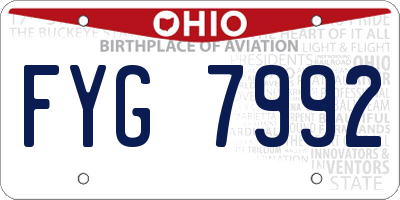 OH license plate FYG7992