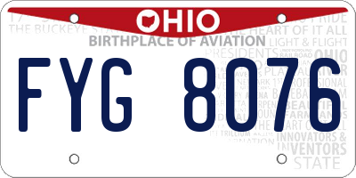 OH license plate FYG8076