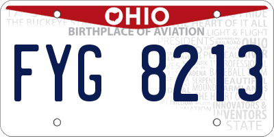 OH license plate FYG8213