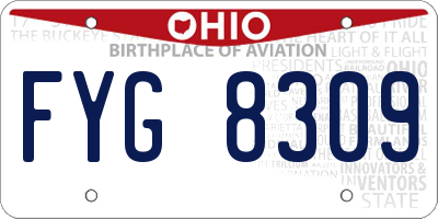 OH license plate FYG8309