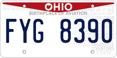 OH license plate FYG8390