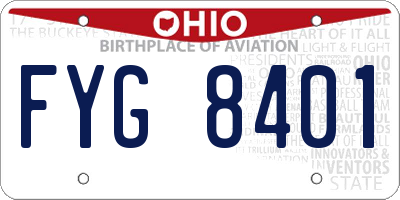 OH license plate FYG8401