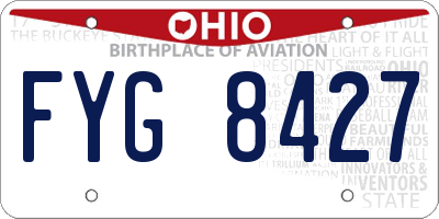 OH license plate FYG8427